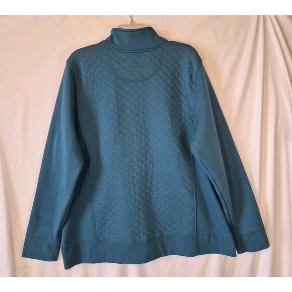 L.L.BEAN Womens Quilted *IN Deep Turquoise* Full Zip Up Jacket 2X Plus - Picture 10 of 12